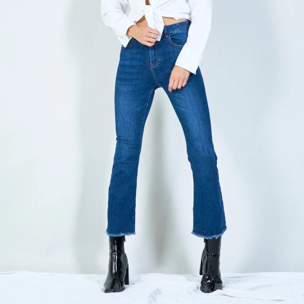 Sleek high-waisted flared jeans wholesale