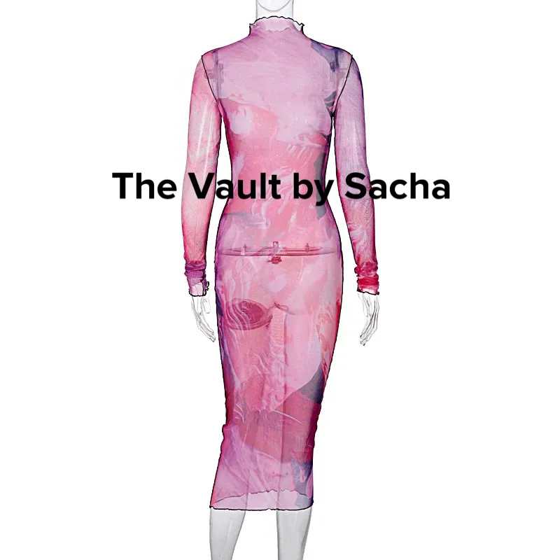 Watercolors Sheer Dress